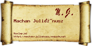 Machan Juliánusz névjegykártya